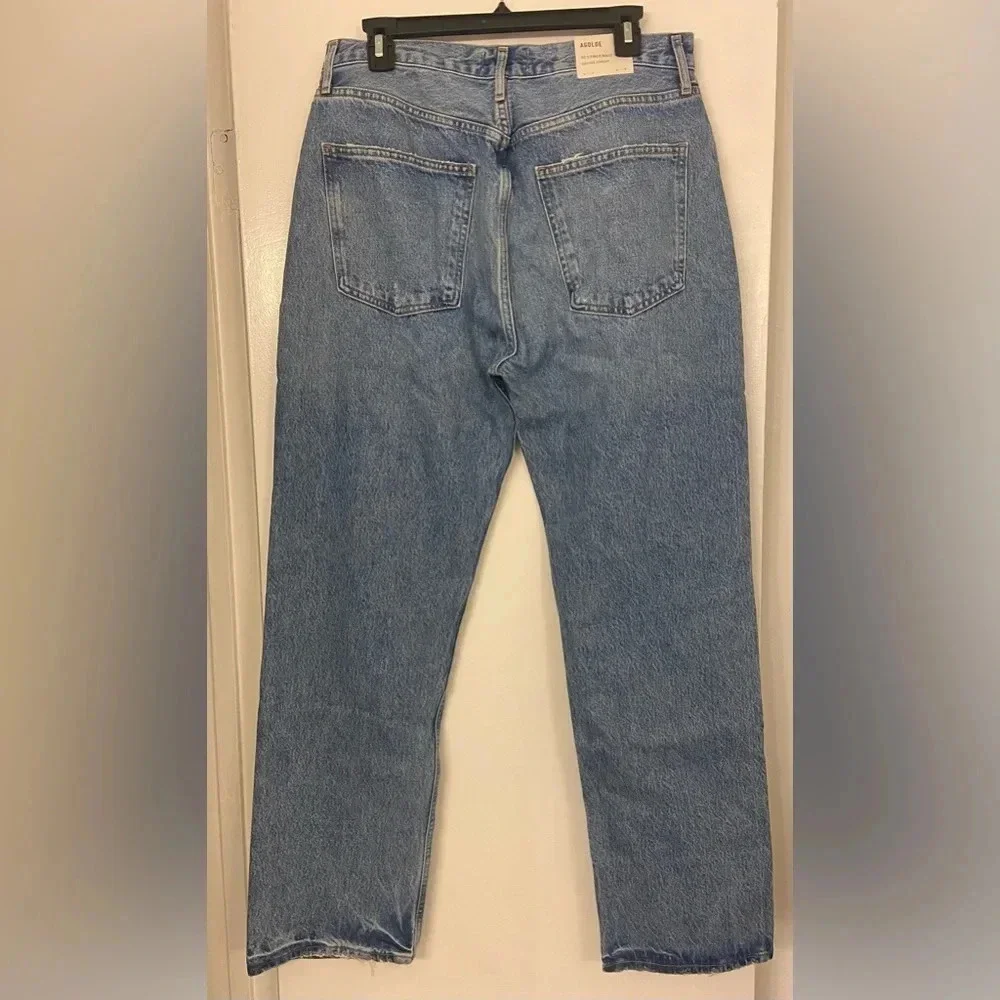 NWT AGOLDE 90's Pinch Waist in Abstract Blue Size 31